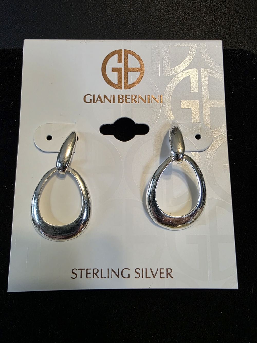 #310 Giani Bernini Polished Open Teardrop Earrings - Silver